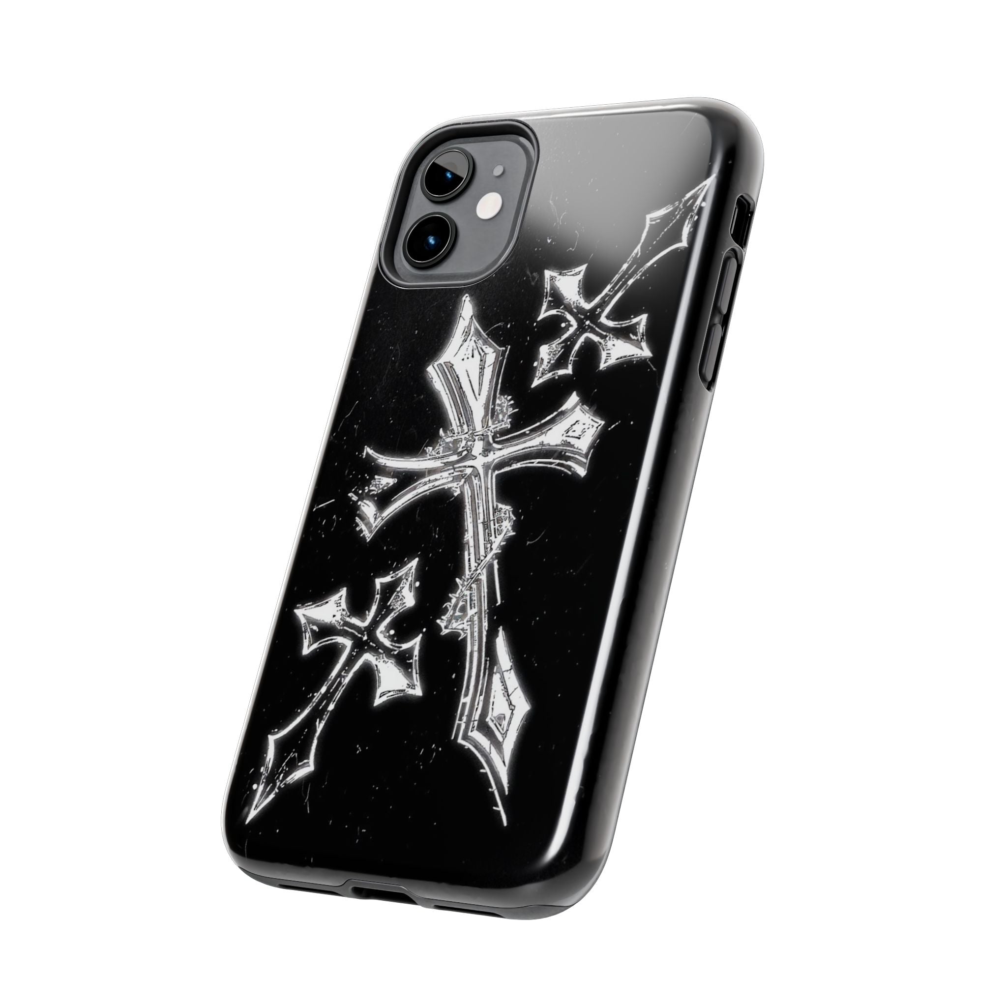Tough Phone Case with Cross Design, Gothic Phone Cover, Personalized Phone Case, Customizable Tech Accessories, Unique Gift Idea