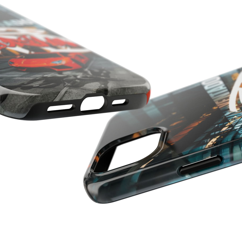 Urban Graffiti Tough Phone Case - Red Lamborghini Design