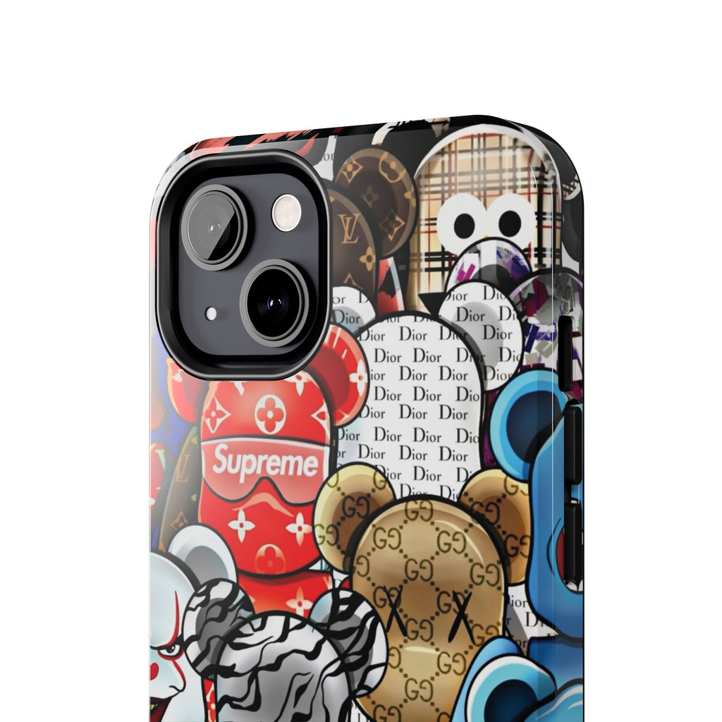 Trendy Bear Phone Case: Stylish Tough Protector for Streetwear Lovers, Gift for Teens, Unique Accessories for Holiday Celebrations