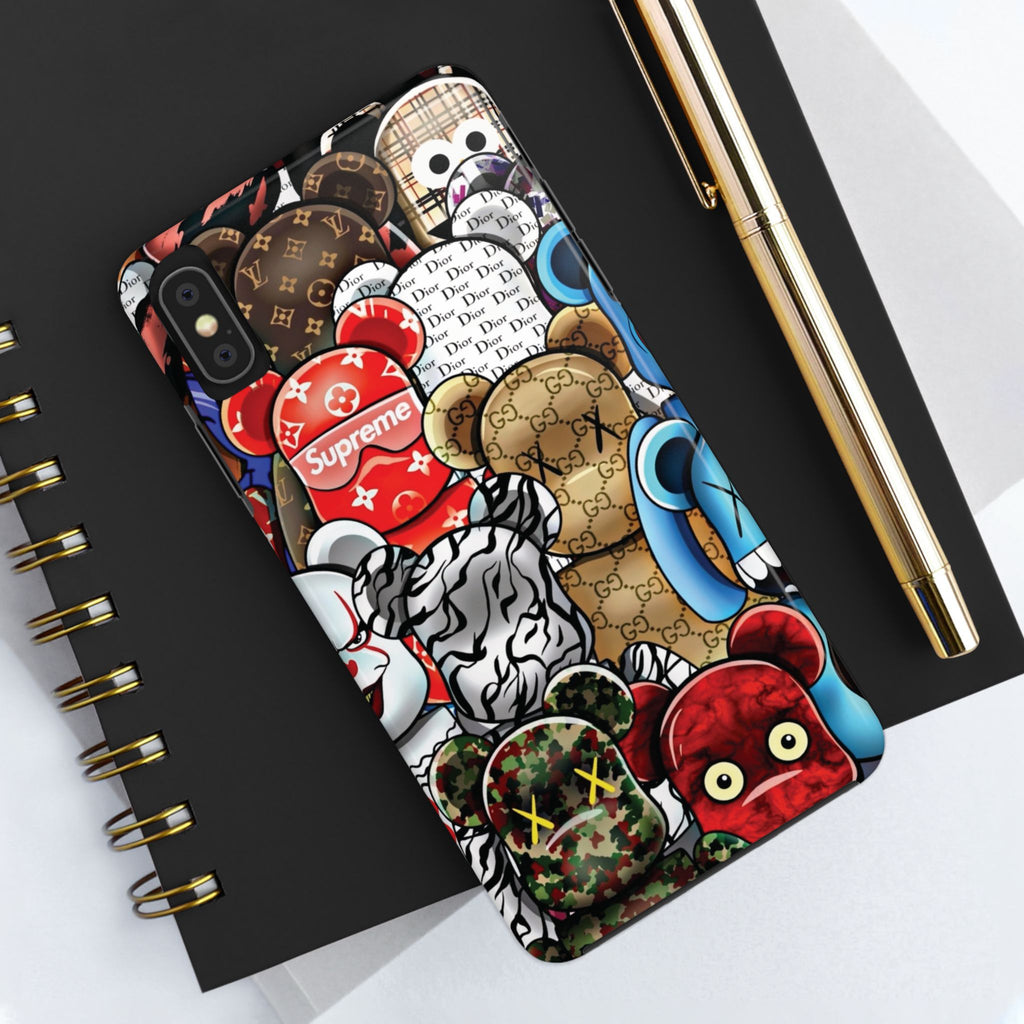Trendy Bear Phone Case: Stylish Tough Protector for Streetwear Lovers, Gift for Teens, Unique Accessories for Holiday Celebrations