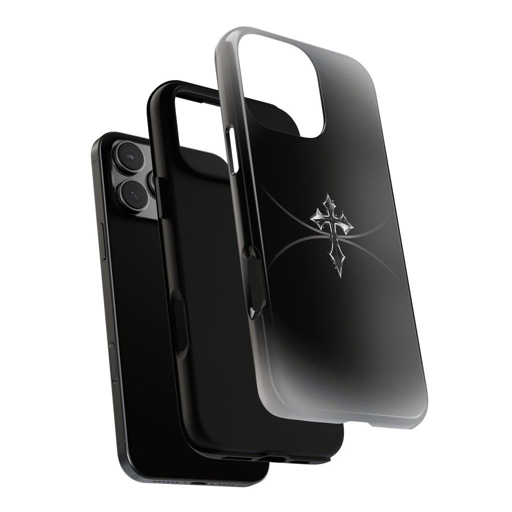 Cross Emblem Tough Phone Case — Rugged Black Protective Cover