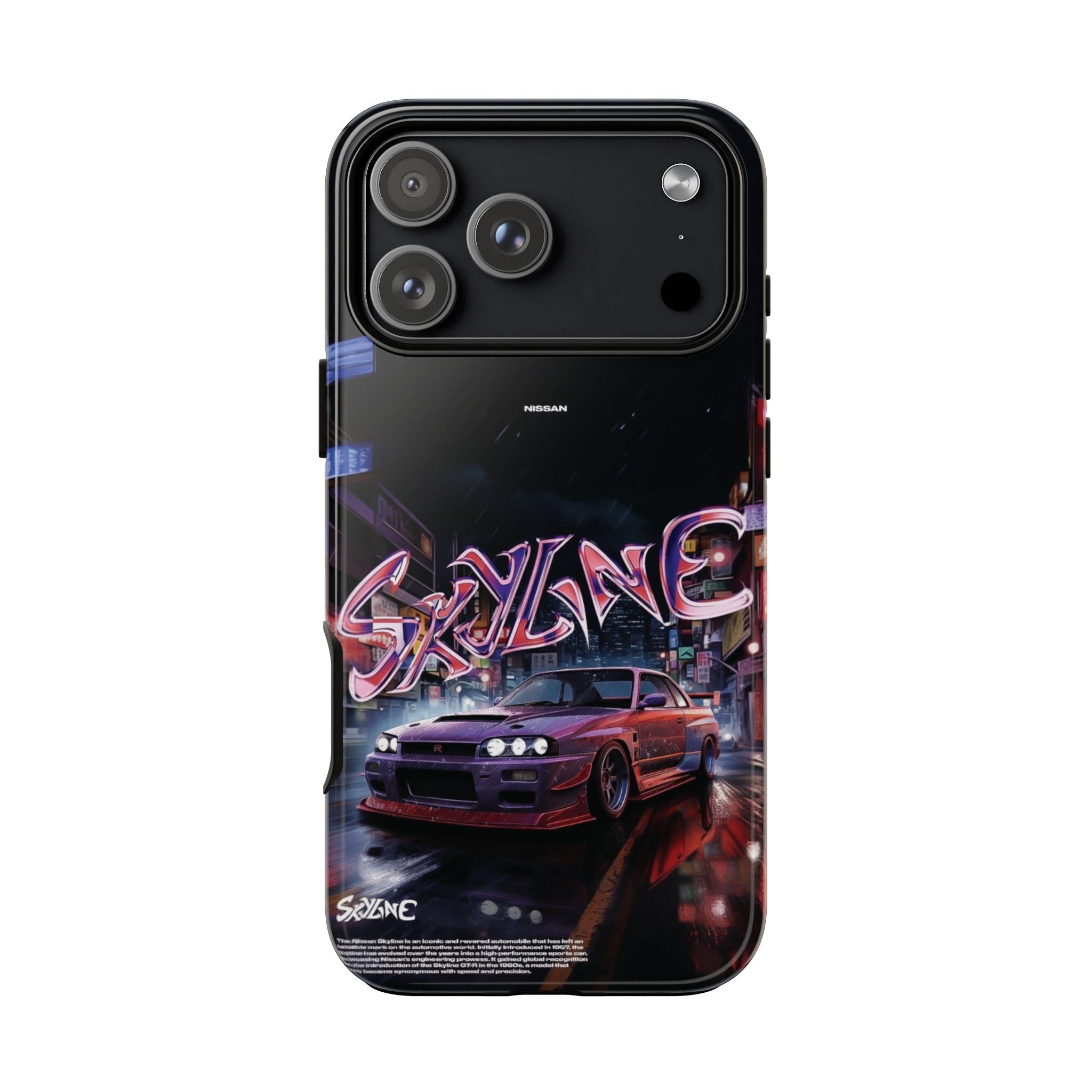 Retro Skyline Phone Case — Neon Night Street Racing Design