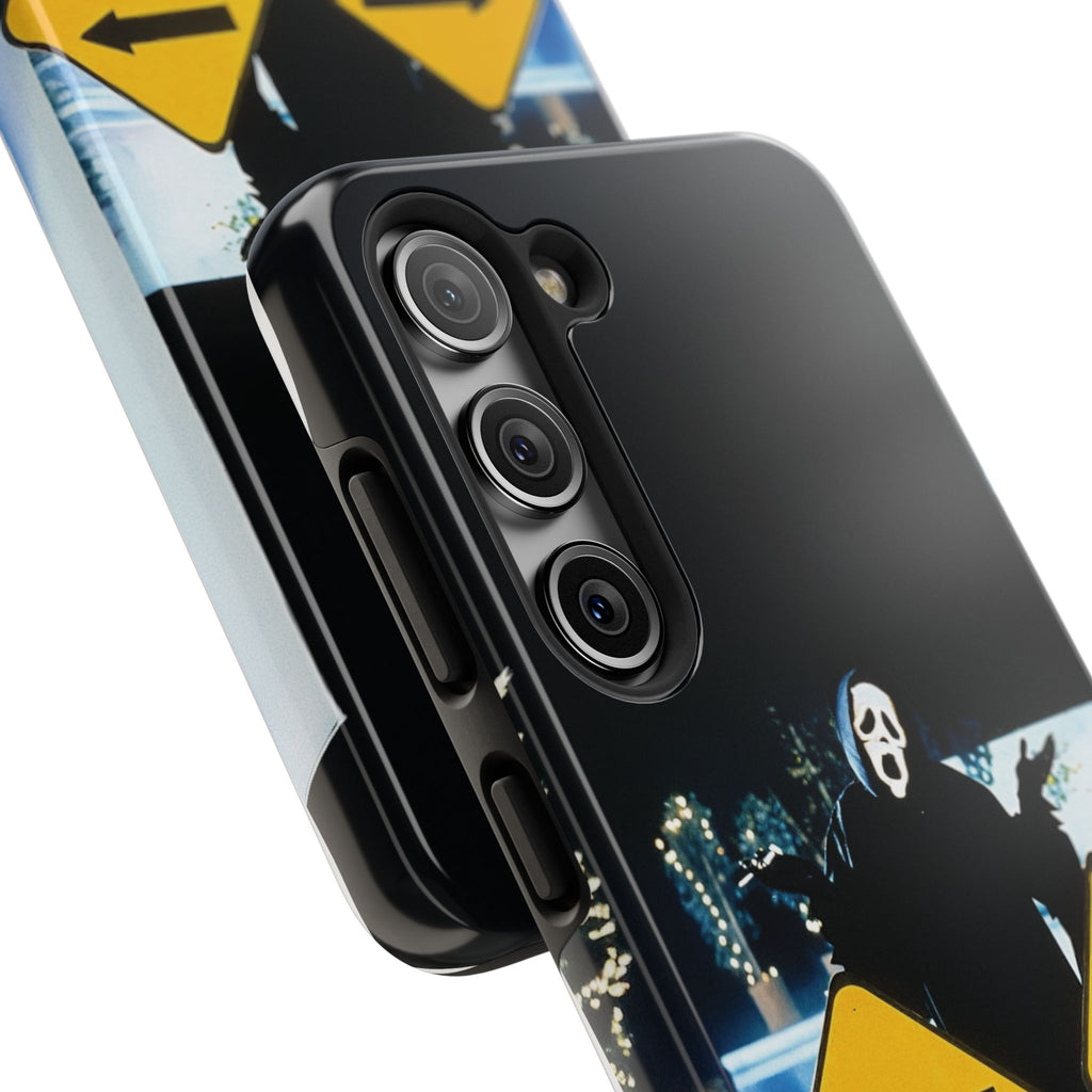 Spooky Phone Cases with Safety and Death Design, Halloween Gift, Horror Movie Merch, Unique Phone Accessories, Fun and Functional