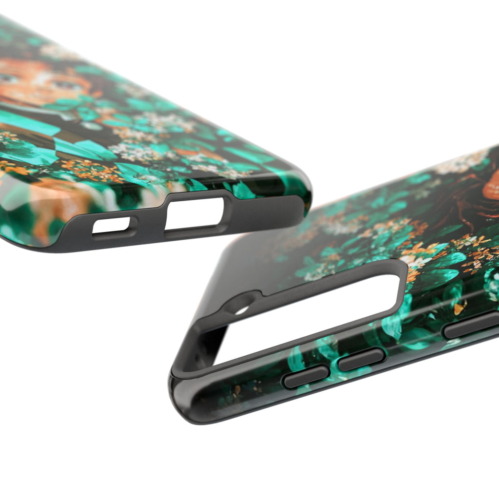 Floral Fantasy Tough Phone Cases | Trendy Phone Cover | Unique Gift for Nature Lovers | Durable Protection | Anime-Inspired Design