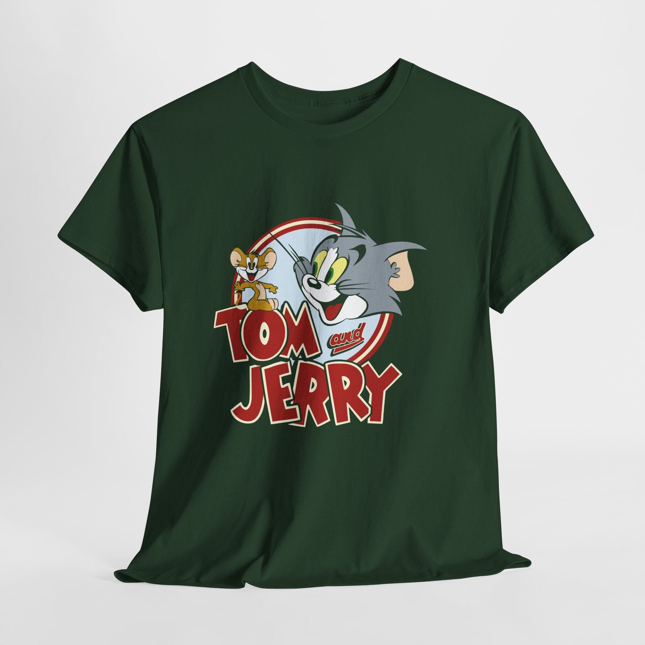 Tom and Jerry Unisex Heavy Cotton Tee, Funny Cartoon Shirt, Casual Wear, Gift for Kids and Adults, Retro Comics Tee