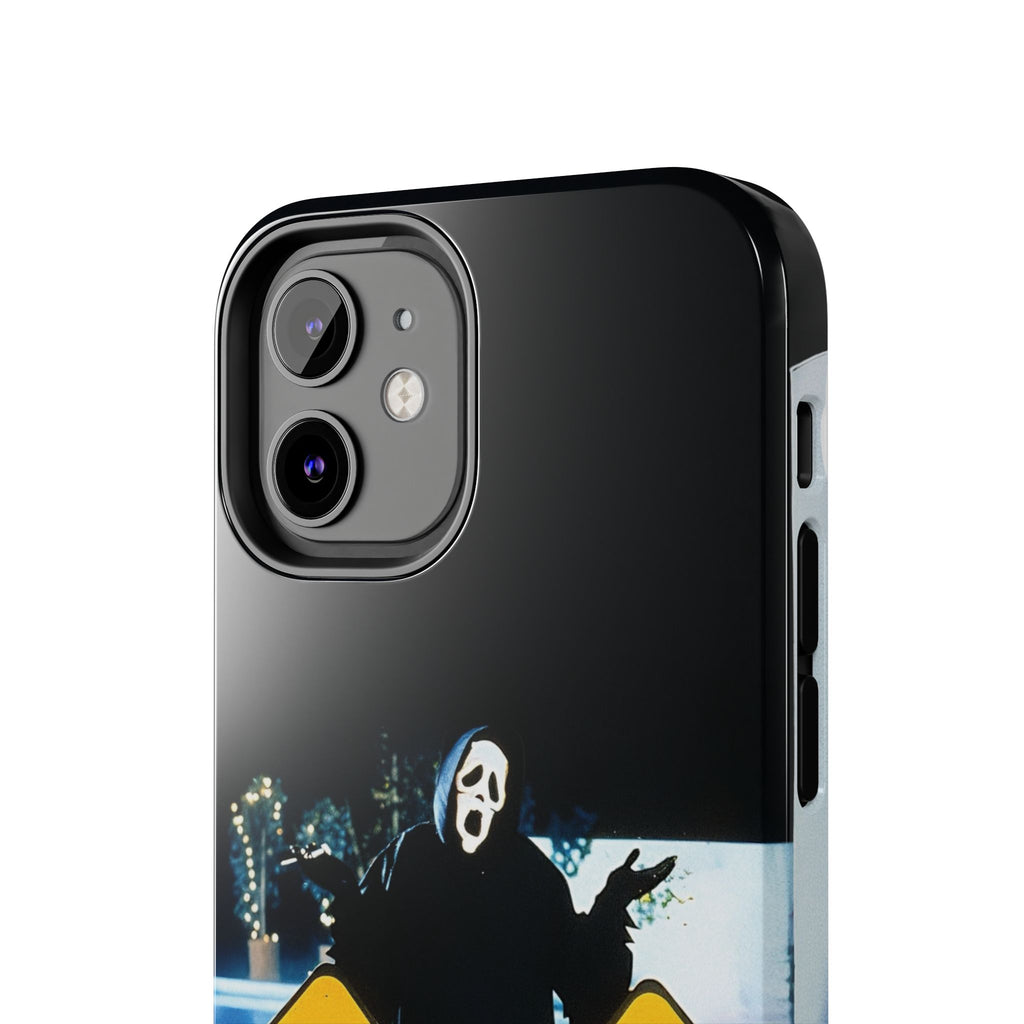Spooky Phone Cases with Safety and Death Design, Halloween Gift, Horror Movie Merch, Unique Phone Accessories, Fun and Functional