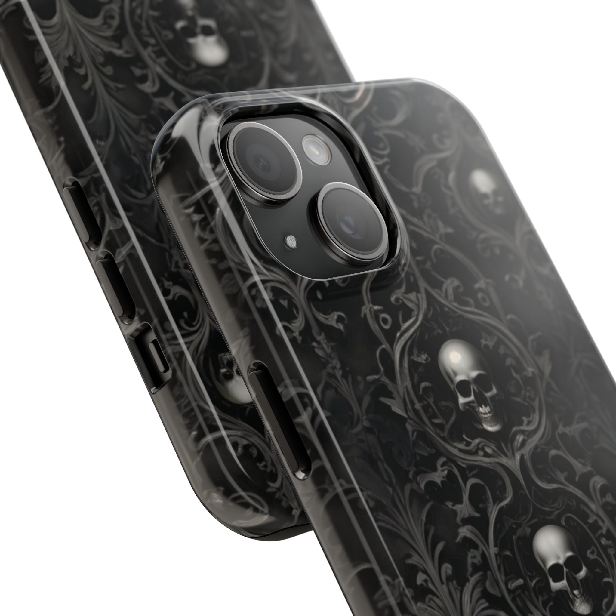 Gothic Skull Phone Cases - Tough Protection, Unique Gift for Halloween, Dark Aesthetic Accessory for Men and Women, Trendy Phone Cover