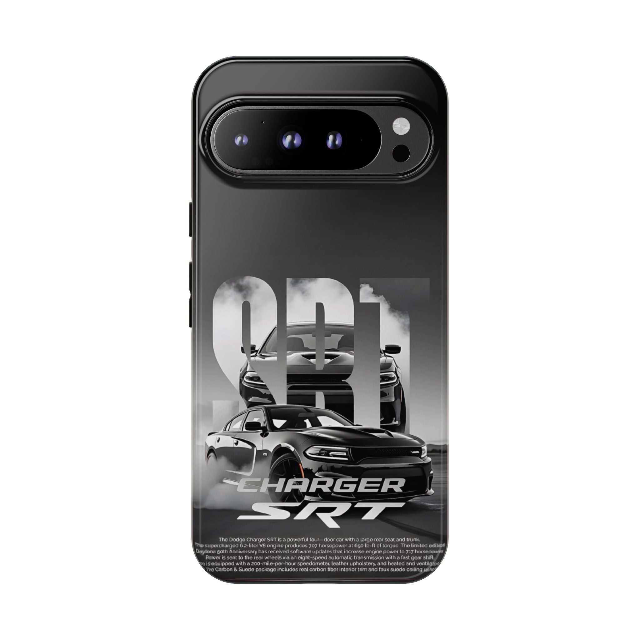 Charger SRT Tough Cases Phone Case — Monochrome Muscle Car Design