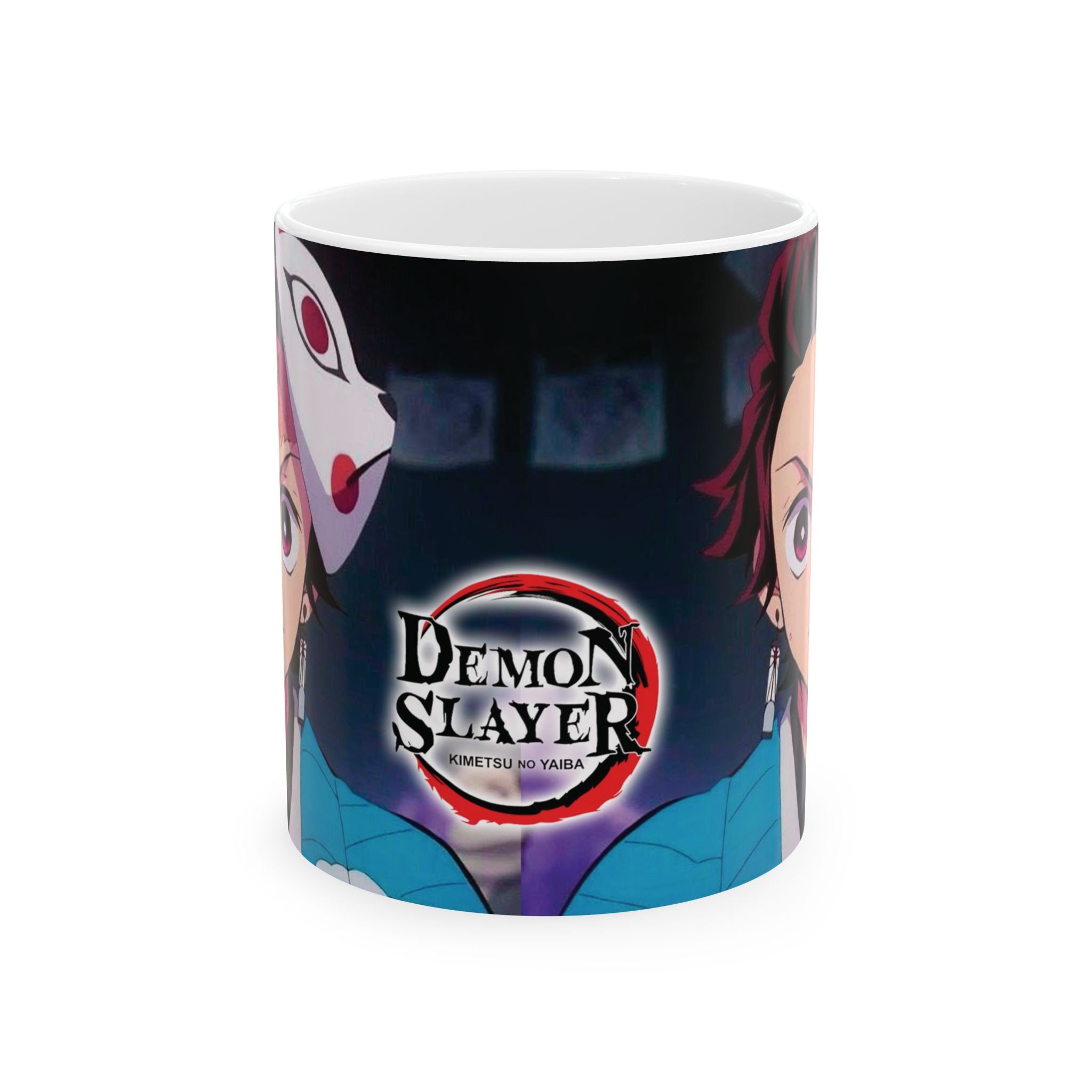 Demon Slayer Anime Ceramic Mug (11oz/15oz) — Tanjiro & Masked Character Graphic
