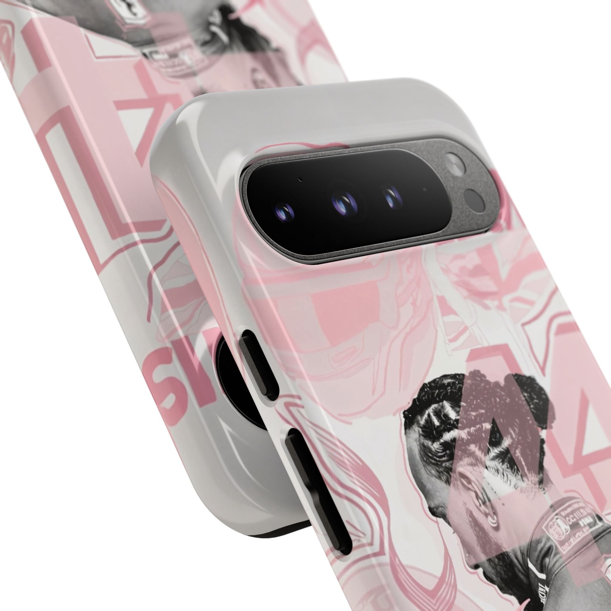 Hamilton Racing Phone Case — Pink Retro Driver Collage Tough Case