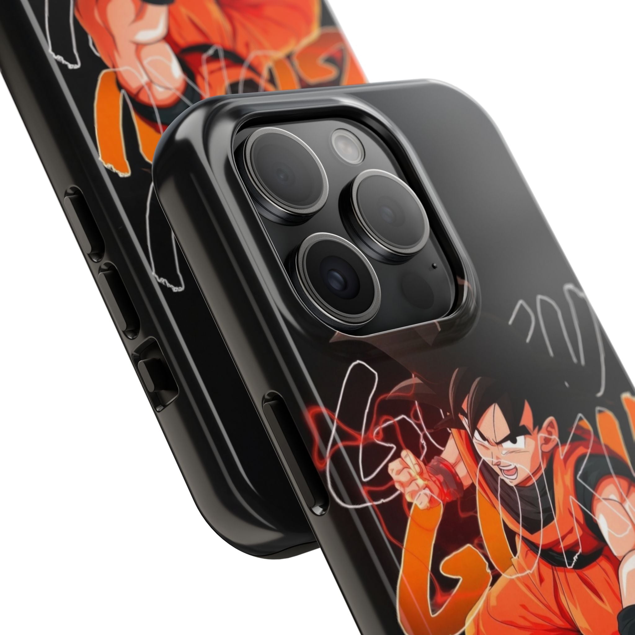 Anime Tough Phone Cases, Goku Strength Case, Durable Phone Cover, Gaming Phone Accessory, Cartoon Phone Case, Gift for Fans
