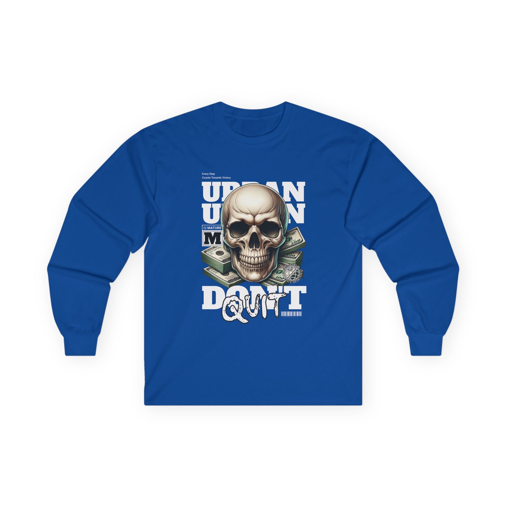 Urban Skull Graphic Long Sleeve Tee | Unisex Cotton Shirt for Halloween, Streetwear, Graphic Tee, Gift for Him/Her