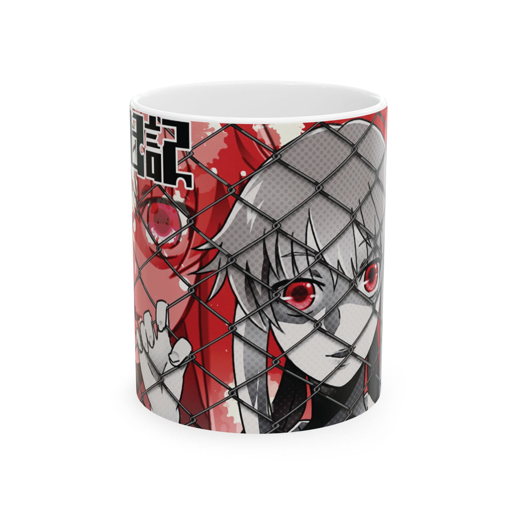 Anime Red Manga Girl Ceramic Mug — Gothic Vampire Aesthetic (11oz/15oz)