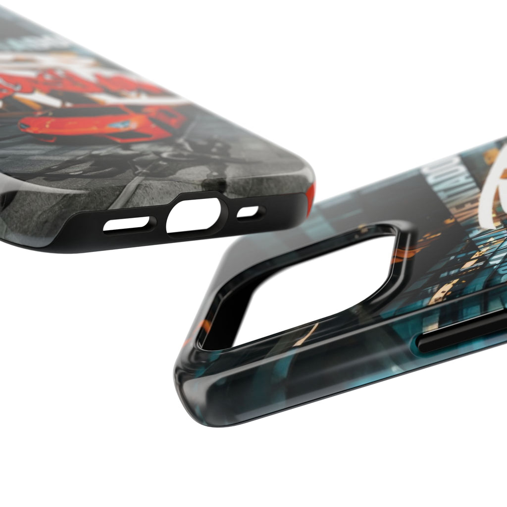 Urban Graffiti Tough Phone Case - Red Lamborghini Design