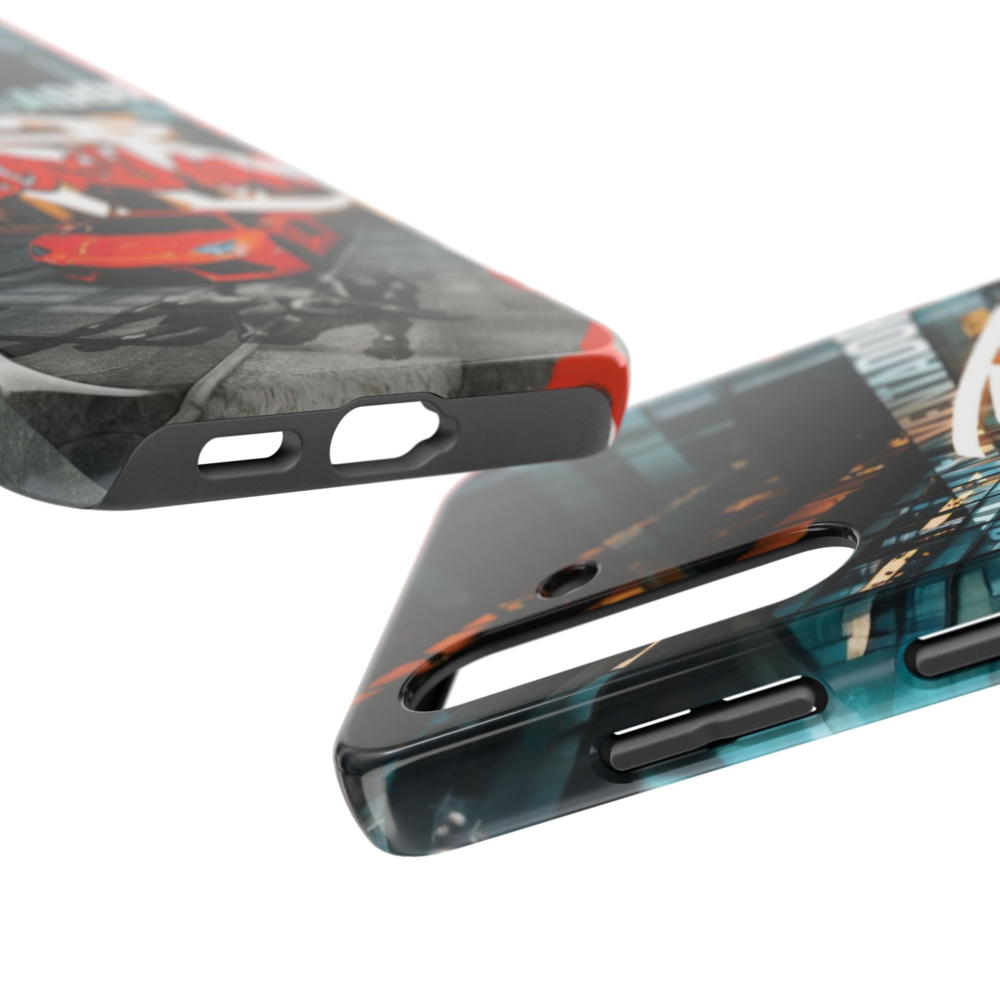 Urban Graffiti Tough Phone Case - Red Lamborghini Design
