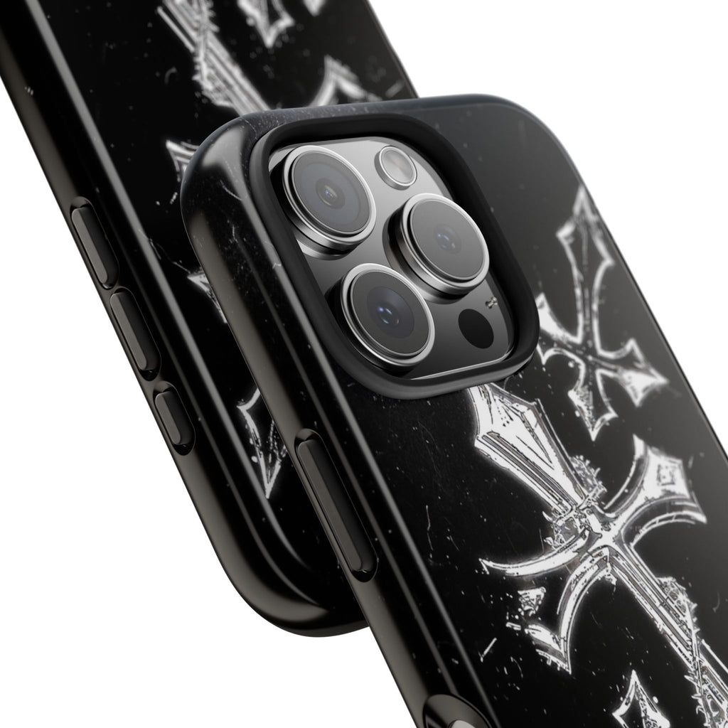 Tough Phone Case with Cross Design, Gothic Phone Cover, Personalized Phone Case, Customizable Tech Accessories, Unique Gift Idea