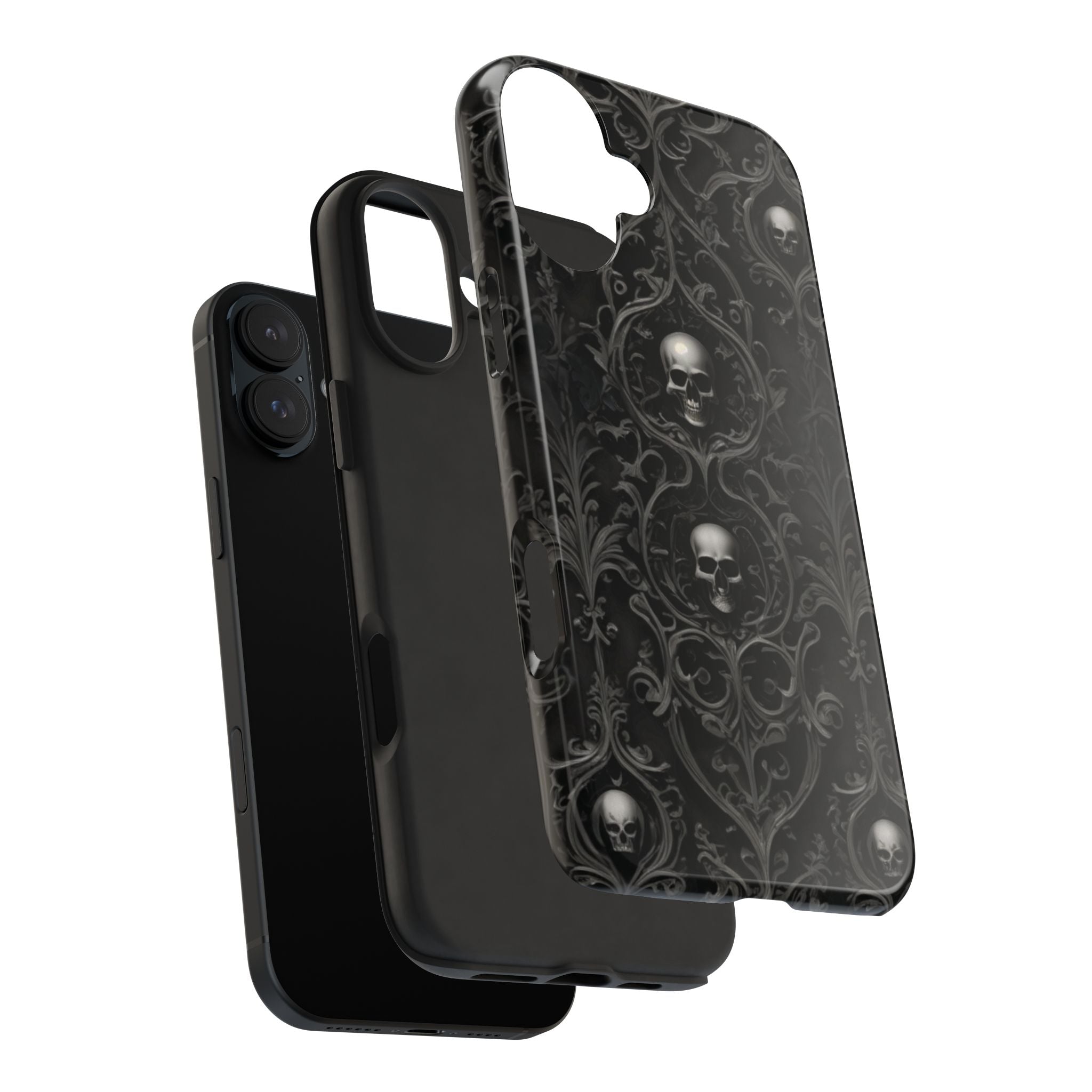 Gothic Skull Phone Cases - Tough Protection, Unique Gift for Halloween, Dark Aesthetic Accessory for Men and Women, Trendy Phone Cover