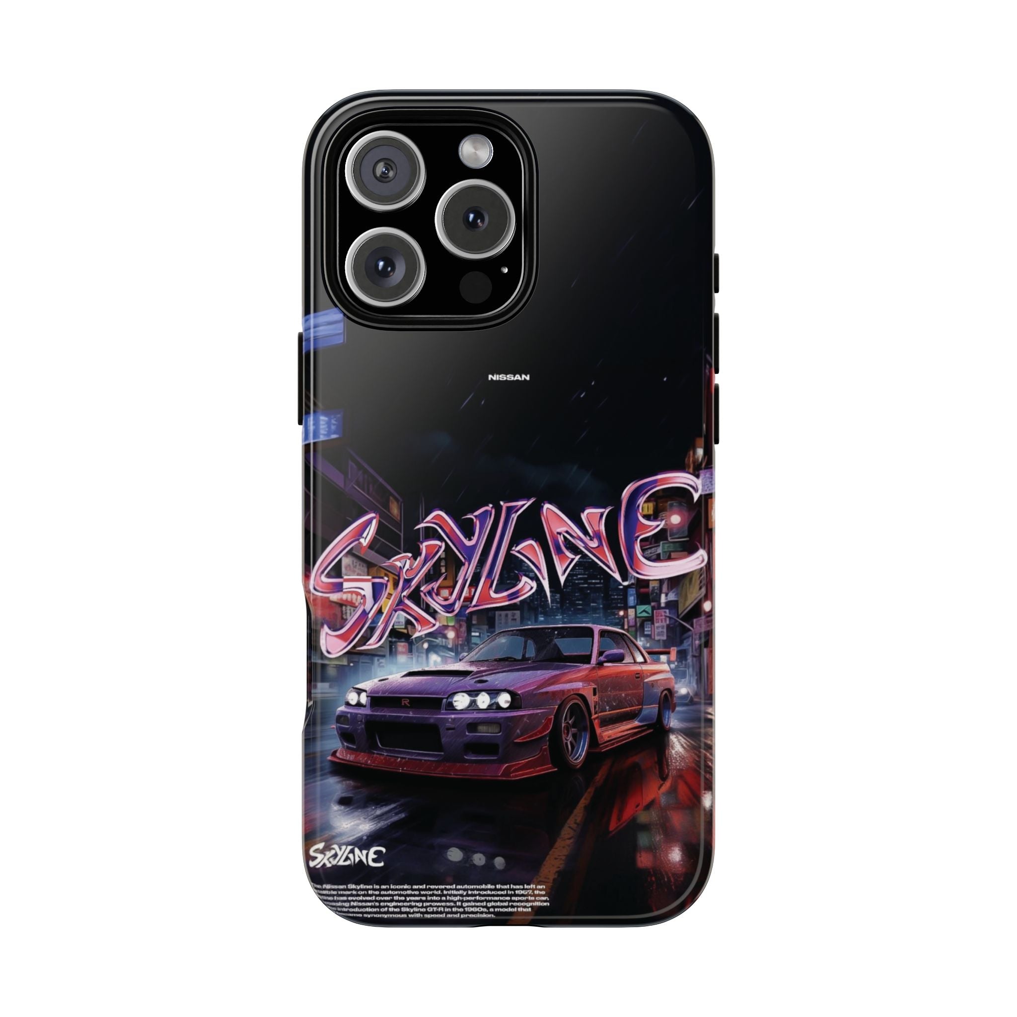 Retro Skyline Phone Case — Neon Night Street Racing Design