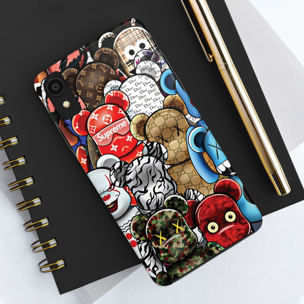 Trendy Bear Phone Case: Stylish Tough Protector for Streetwear Lovers, Gift for Teens, Unique Accessories for Holiday Celebrations