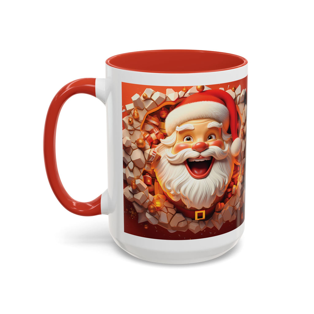 Cheerful Santa Accent Coffee Mug - Perfect for Xmas, Holiday Gifts, Cozy Mornings, Festive Decor, Coffee Lovers