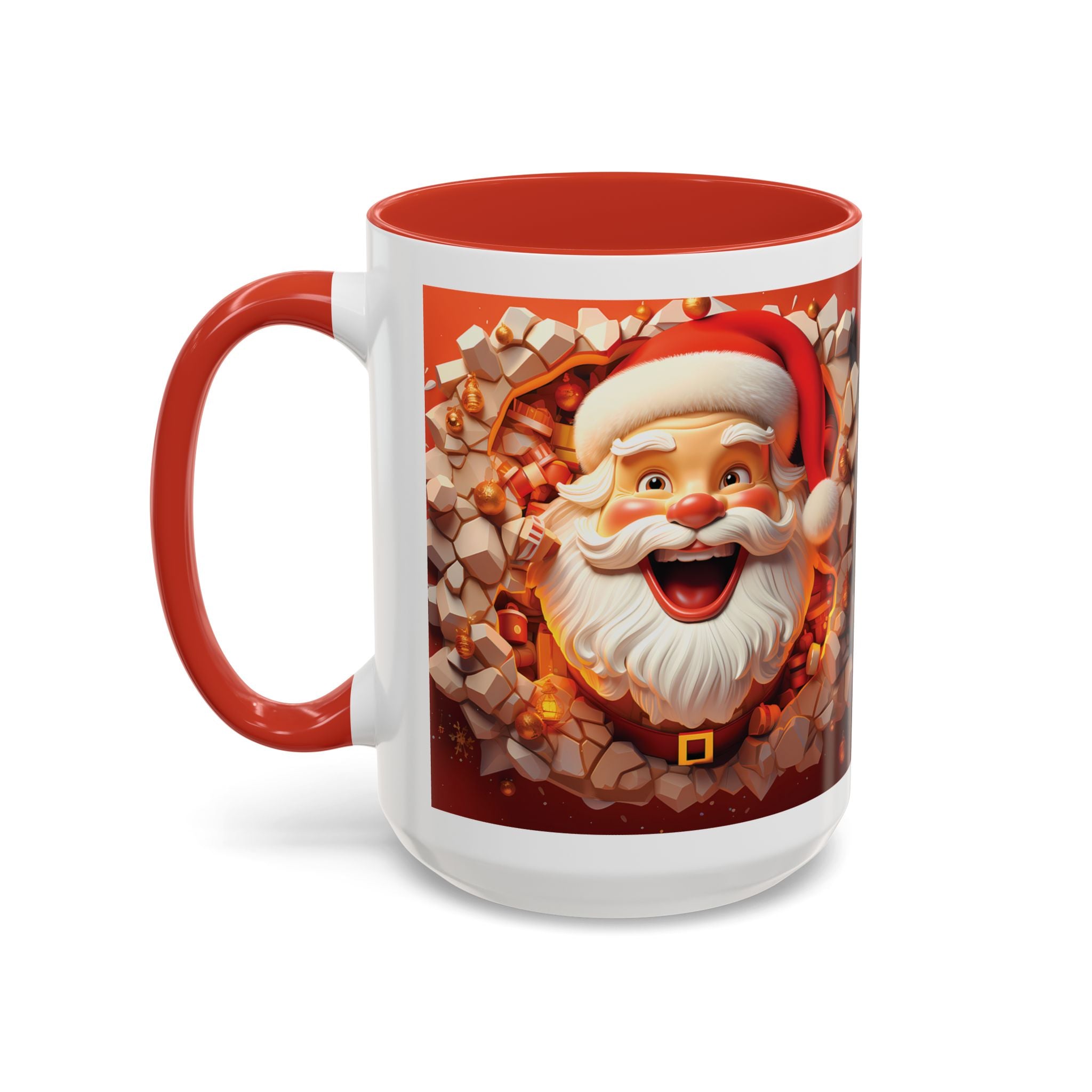 Cheerful Santa Accent Coffee Mug - Perfect for Xmas, Holiday Gifts, Cozy Mornings, Festive Decor, Coffee Lovers