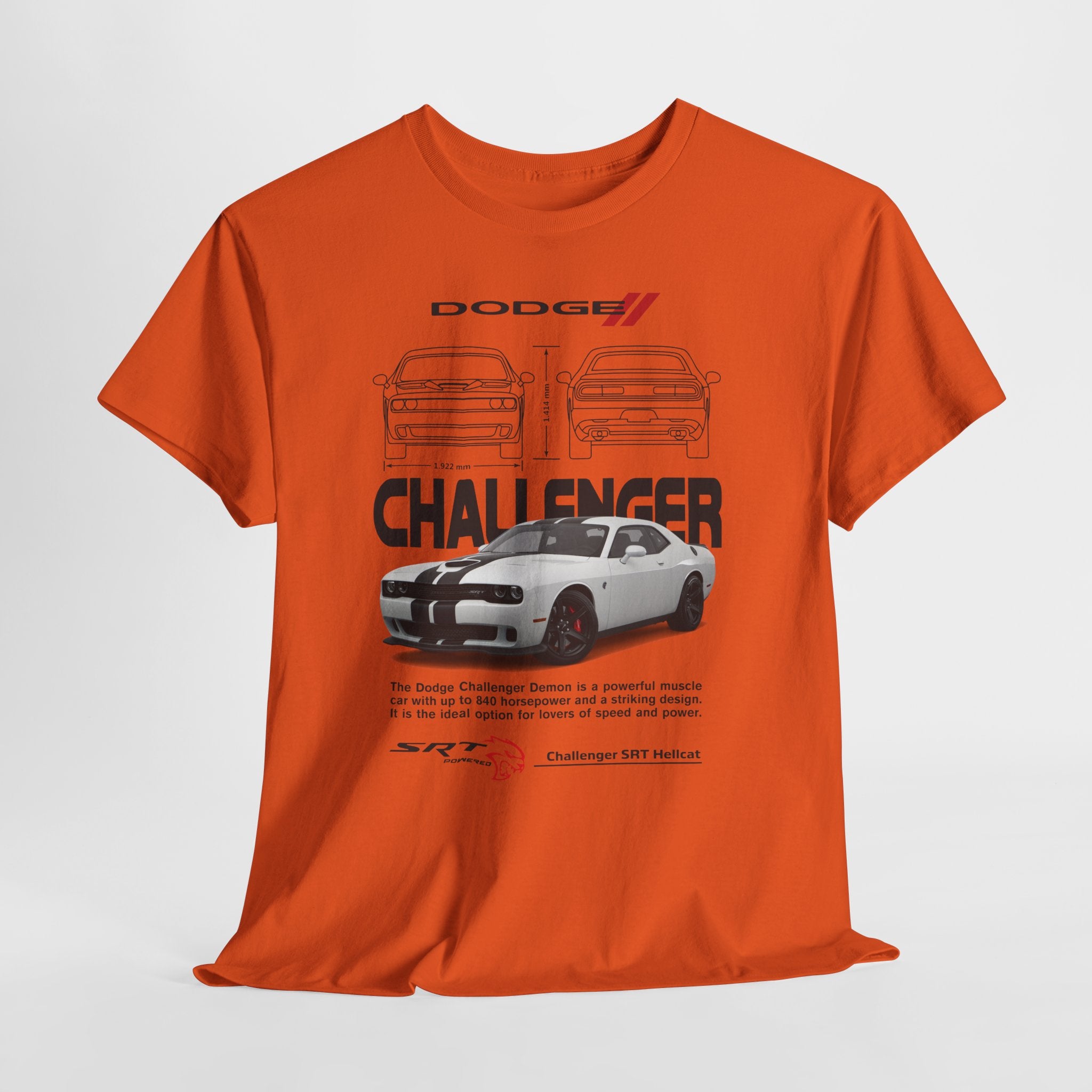 Dodge Challenger Graphic Tee, Unisex Heavy Cotton Shirt, Car Enthusiast Gift, Casual Wear, Classic Car Fashion, Birthday Present
