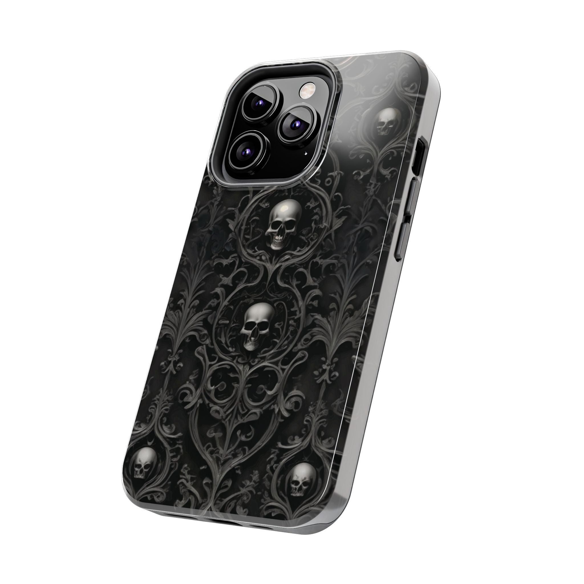 Gothic Skull Phone Cases - Tough Protection, Unique Gift for Halloween, Dark Aesthetic Accessory for Men and Women, Trendy Phone Cover