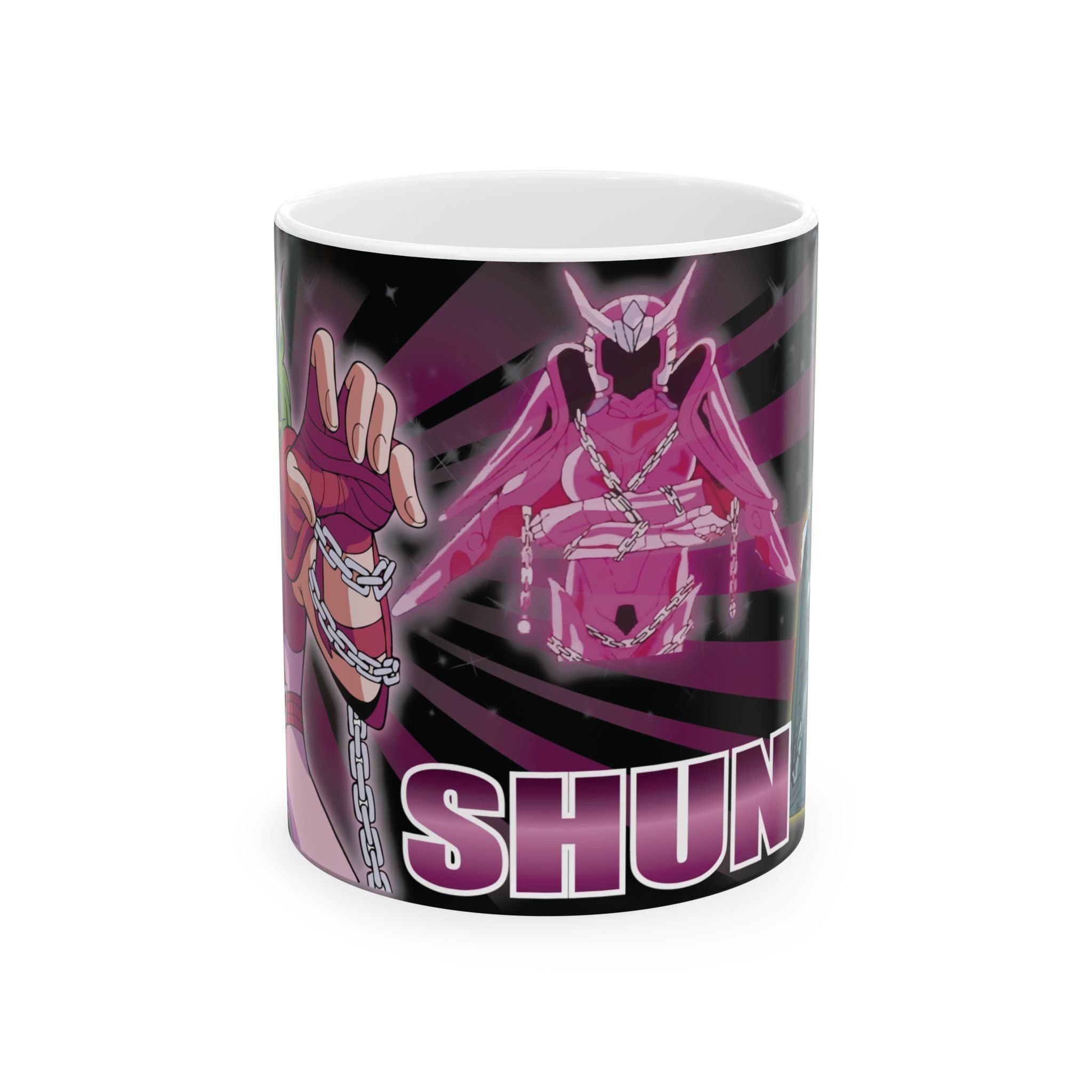 Shun Anime Character Ceramic Mug (11oz/15oz) – Pink Mecha Design