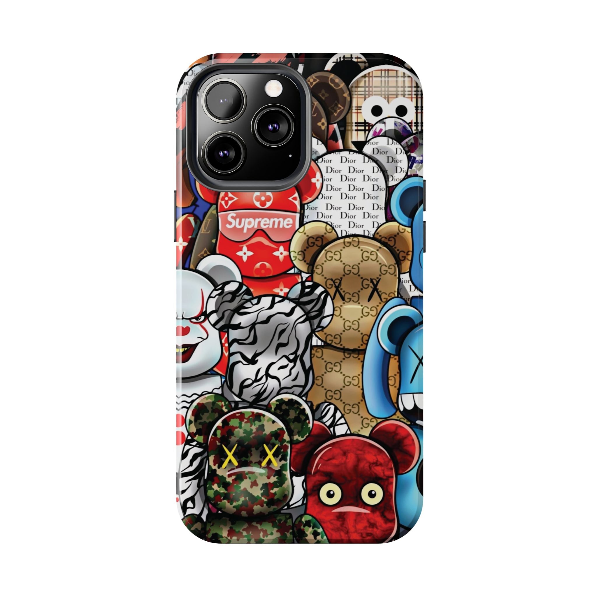 Trendy Bear Phone Case: Stylish Tough Protector for Streetwear Lovers, Gift for Teens, Unique Accessories for Holiday Celebrations