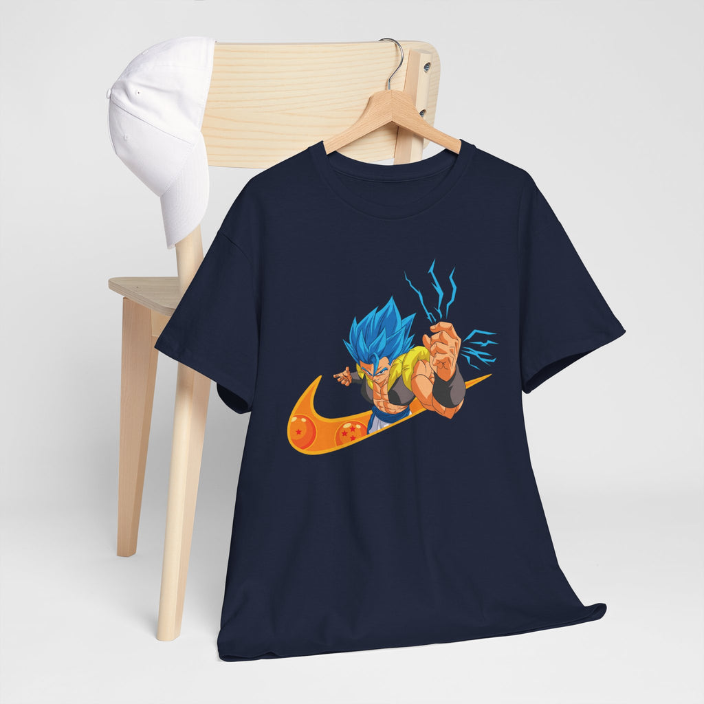 Anime Power Fusion Tee — Blue-Haired Warrior with Dragon Orb Graphic