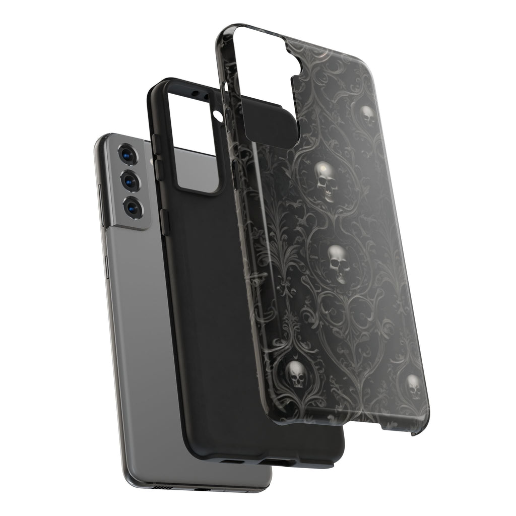Gothic Skull Phone Cases - Tough Protection, Unique Gift for Halloween, Dark Aesthetic Accessory for Men and Women, Trendy Phone Cover