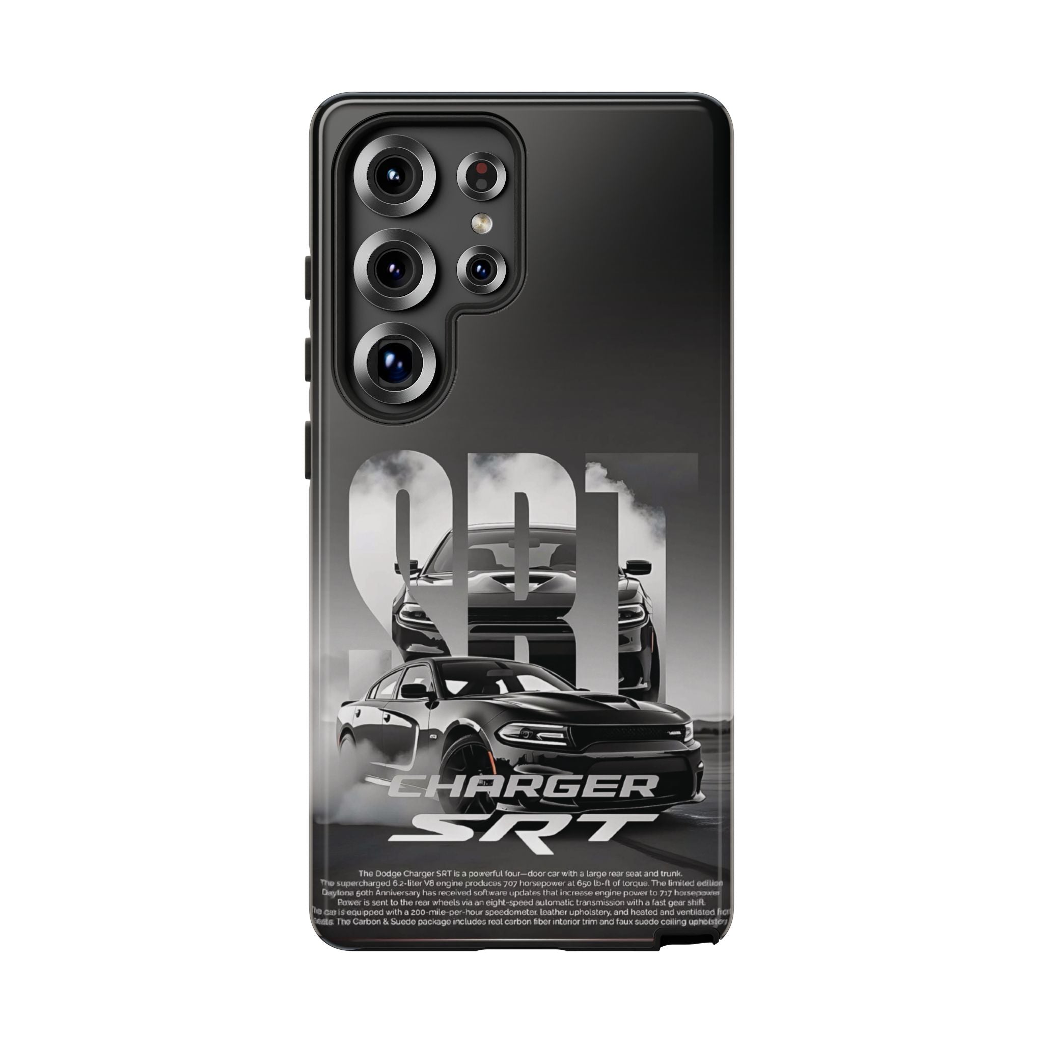 Charger SRT Tough Cases Phone Case — Monochrome Muscle Car Design