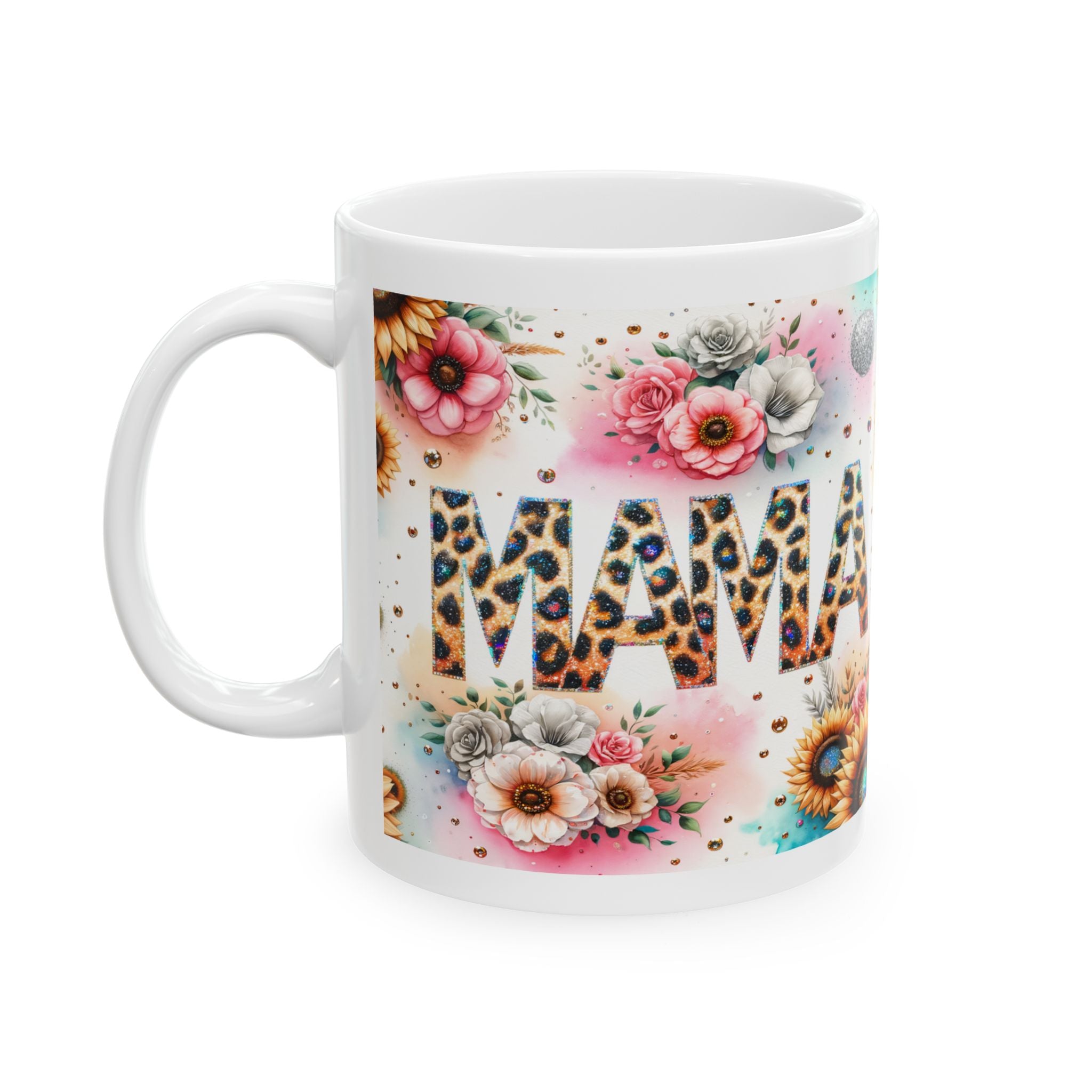 Floral Mama Mug - Perfect Gift for Moms, Coffee Lover, Birthday, Mother's Day, Home Decor, Cute Kitchen Accessories
