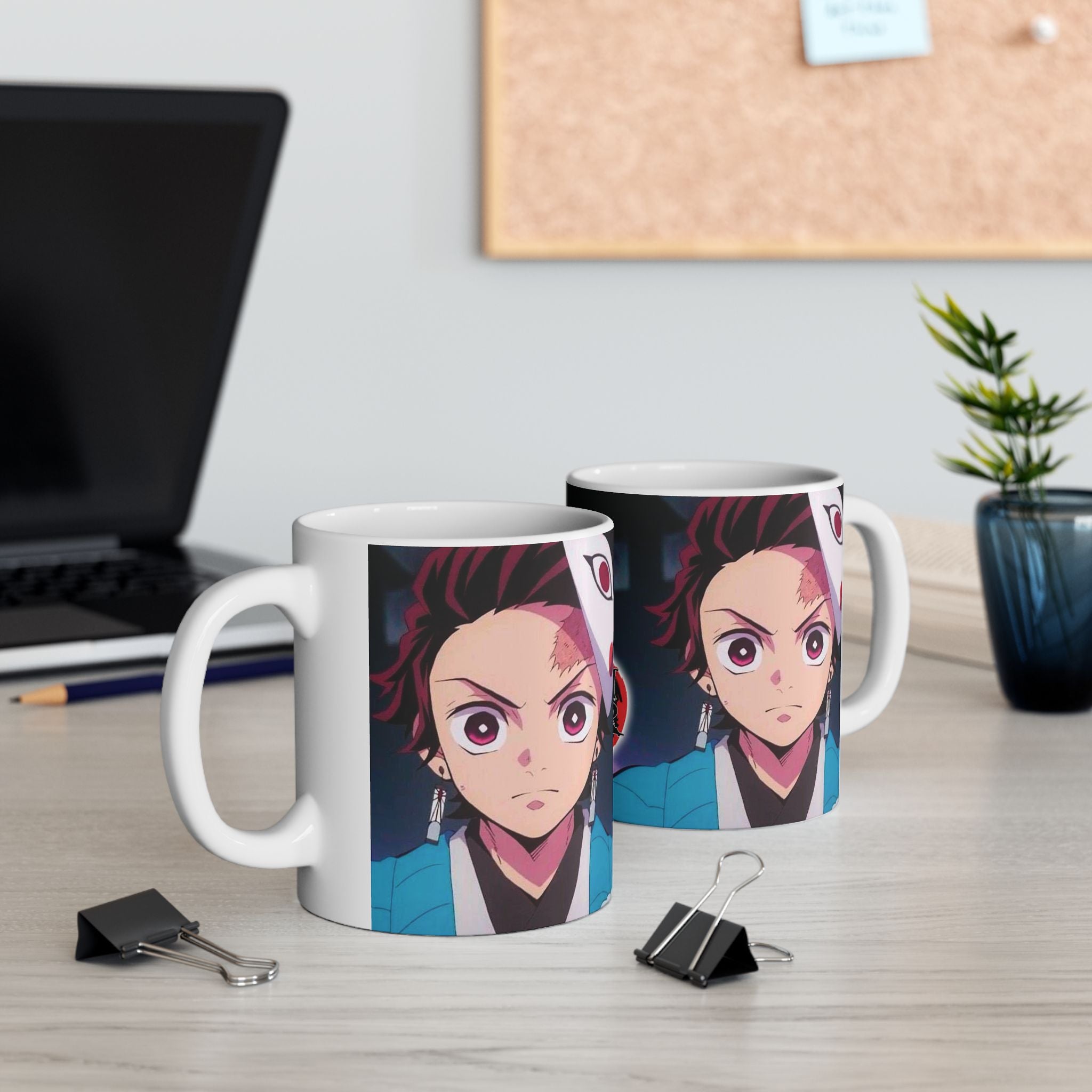 Demon Slayer Anime Ceramic Mug (11oz/15oz) — Tanjiro & Masked Character Graphic
