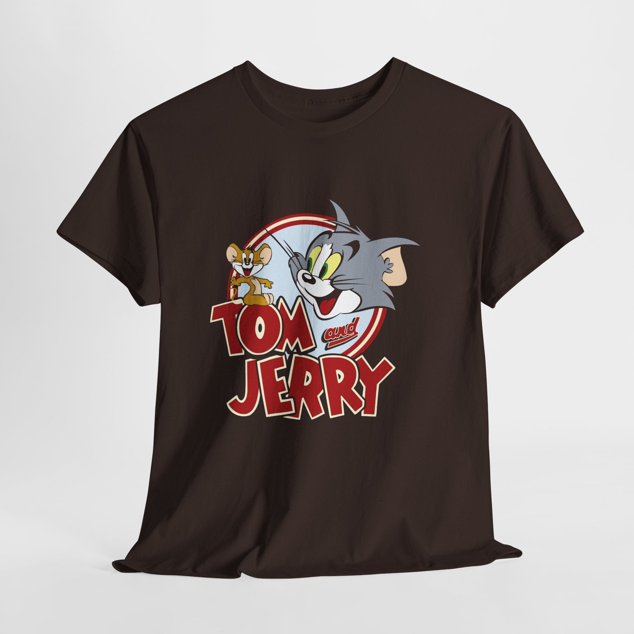 Tom and Jerry Unisex Heavy Cotton Tee, Funny Cartoon Shirt, Casual Wear, Gift for Kids and Adults, Retro Comics Tee