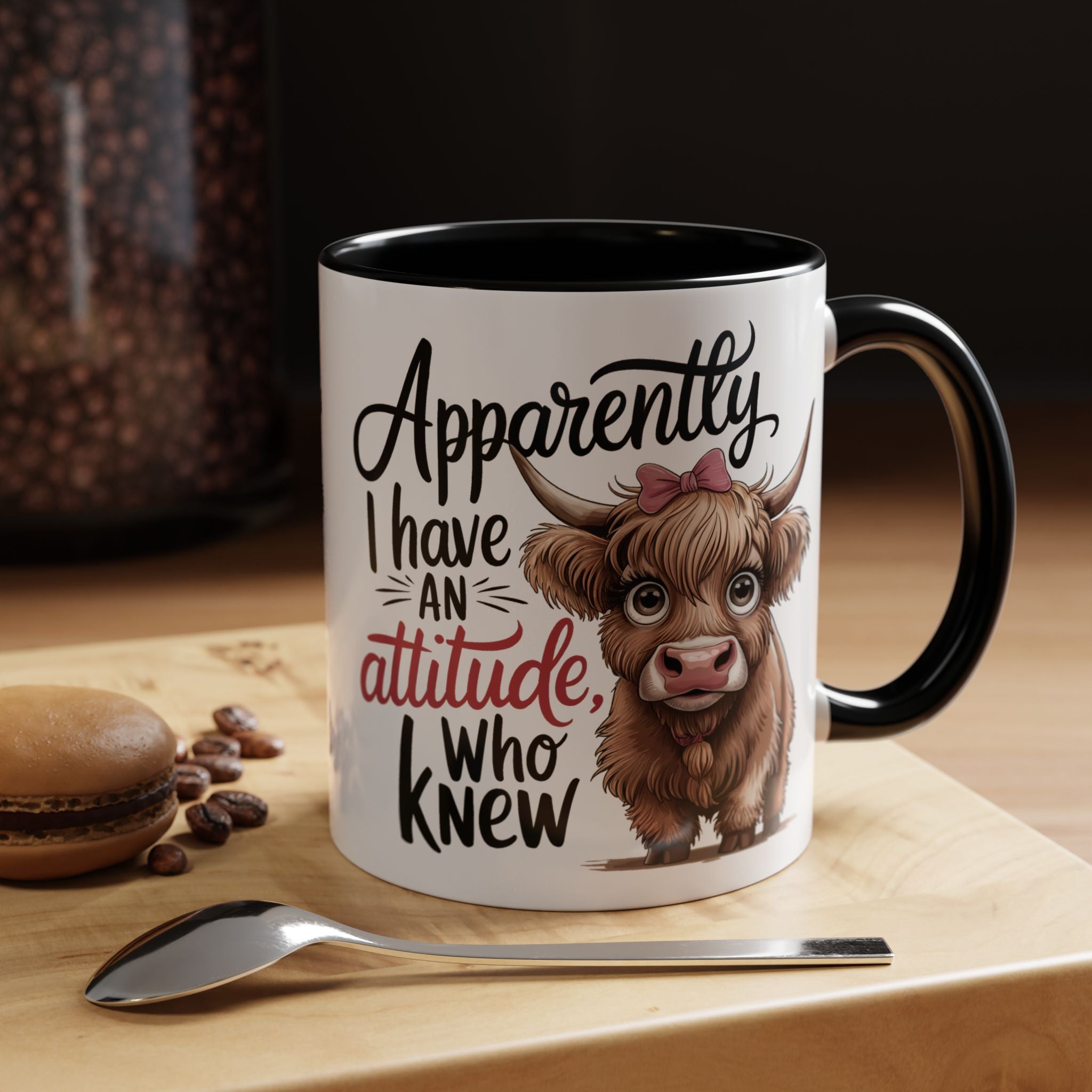 Cute Cow Attitude Mug, Funny Coffee Cup, Gift for Cow Lovers, Cow Decor, Kitchenware Gift, Humorous Animal Mug