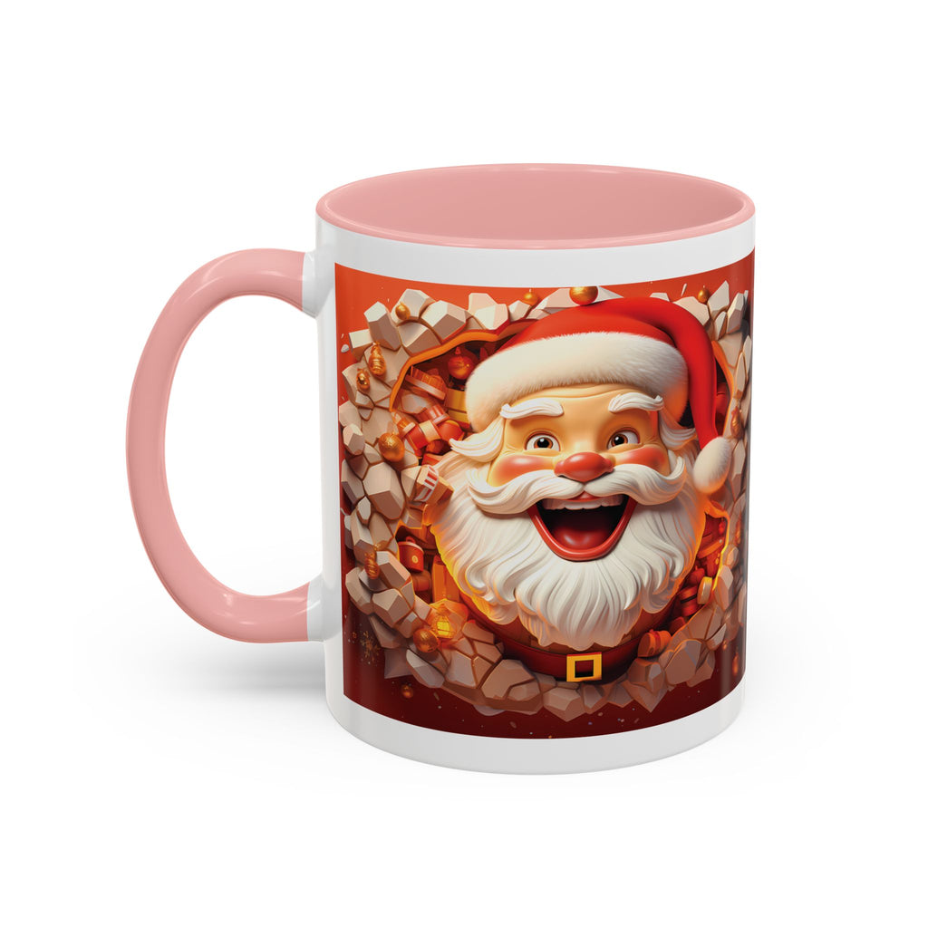 Cheerful Santa Accent Coffee Mug - Perfect for Xmas, Holiday Gifts, Cozy Mornings, Festive Decor, Coffee Lovers
