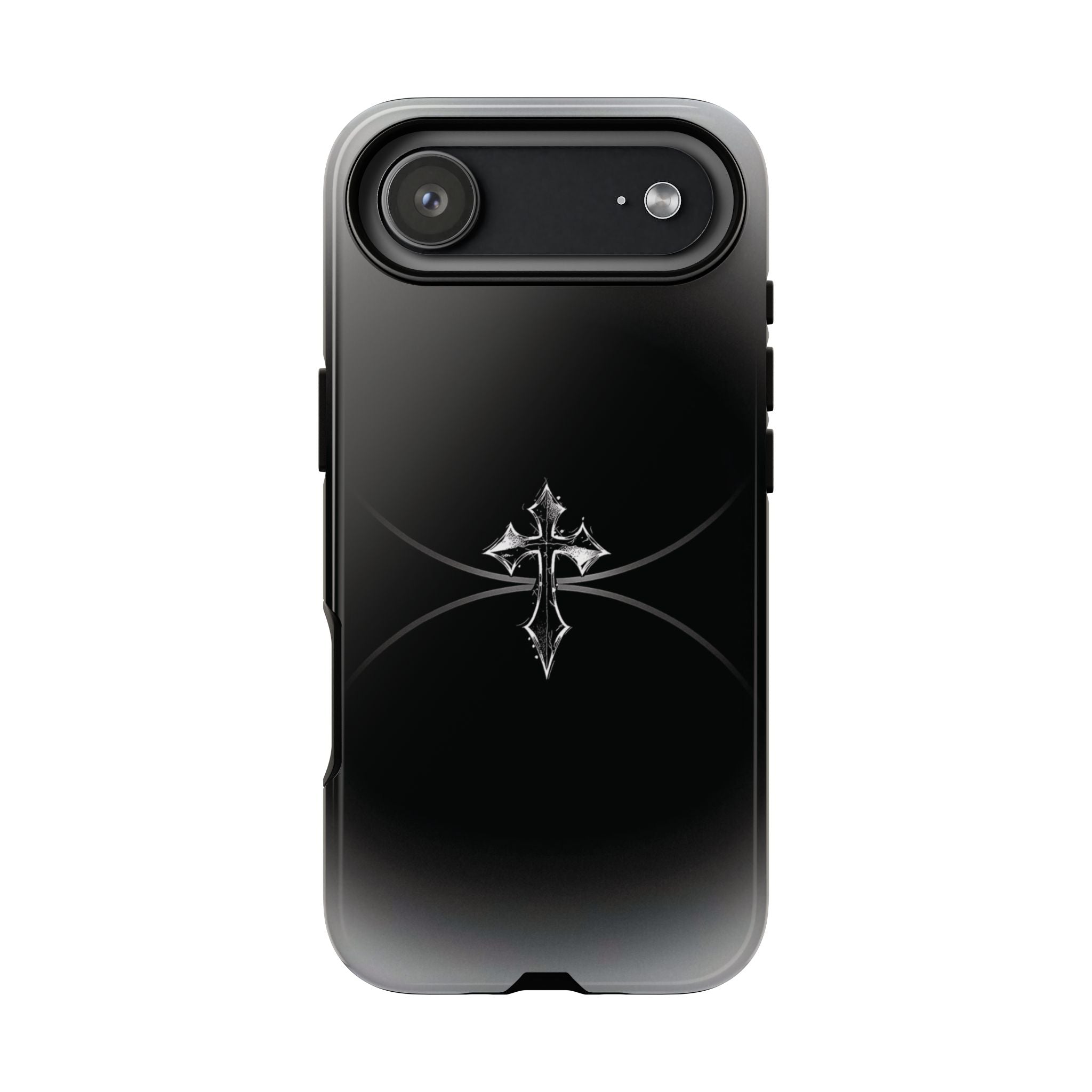 Cross Emblem Tough Phone Case — Rugged Black Protective Cover