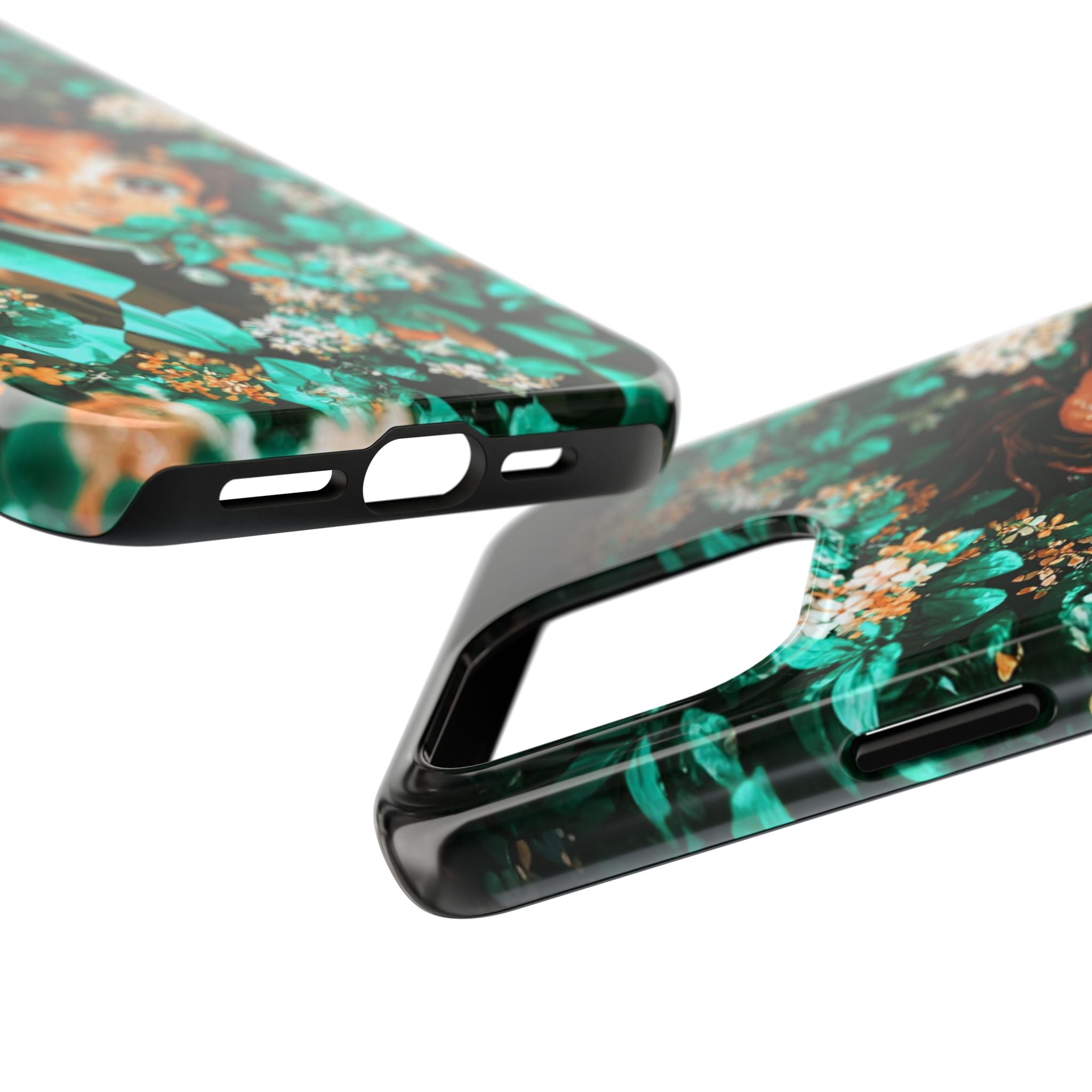 Floral Fantasy Tough Phone Cases | Trendy Phone Cover | Unique Gift for Nature Lovers | Durable Protection | Anime-Inspired Design