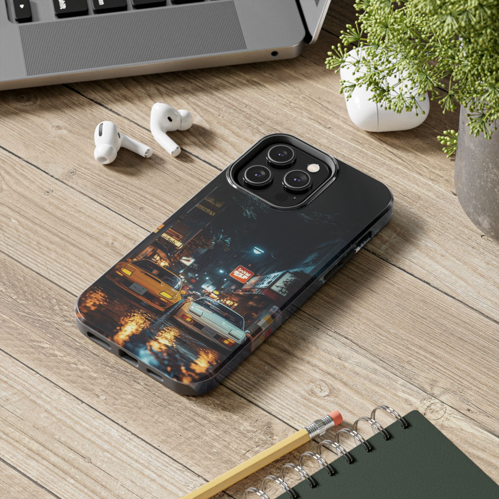 Night Cityscape Phone Cases, Urban Aesthetic Case, Tough Protection Case, Perfect Gift for Car Lovers, Ideal for Birthdays, Holidays