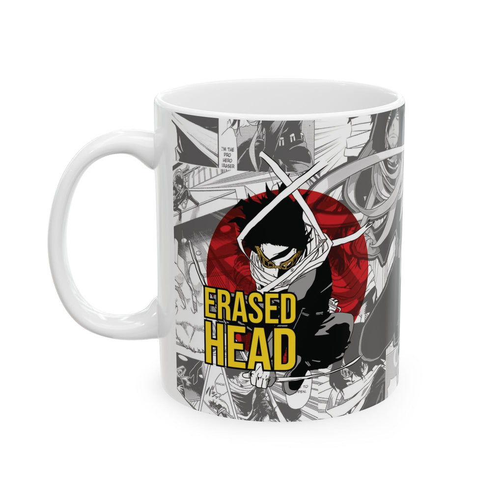Anime Manga Collage Ceramic Mug (11oz/15oz) — Bold Black, Red & Yellow Character Design