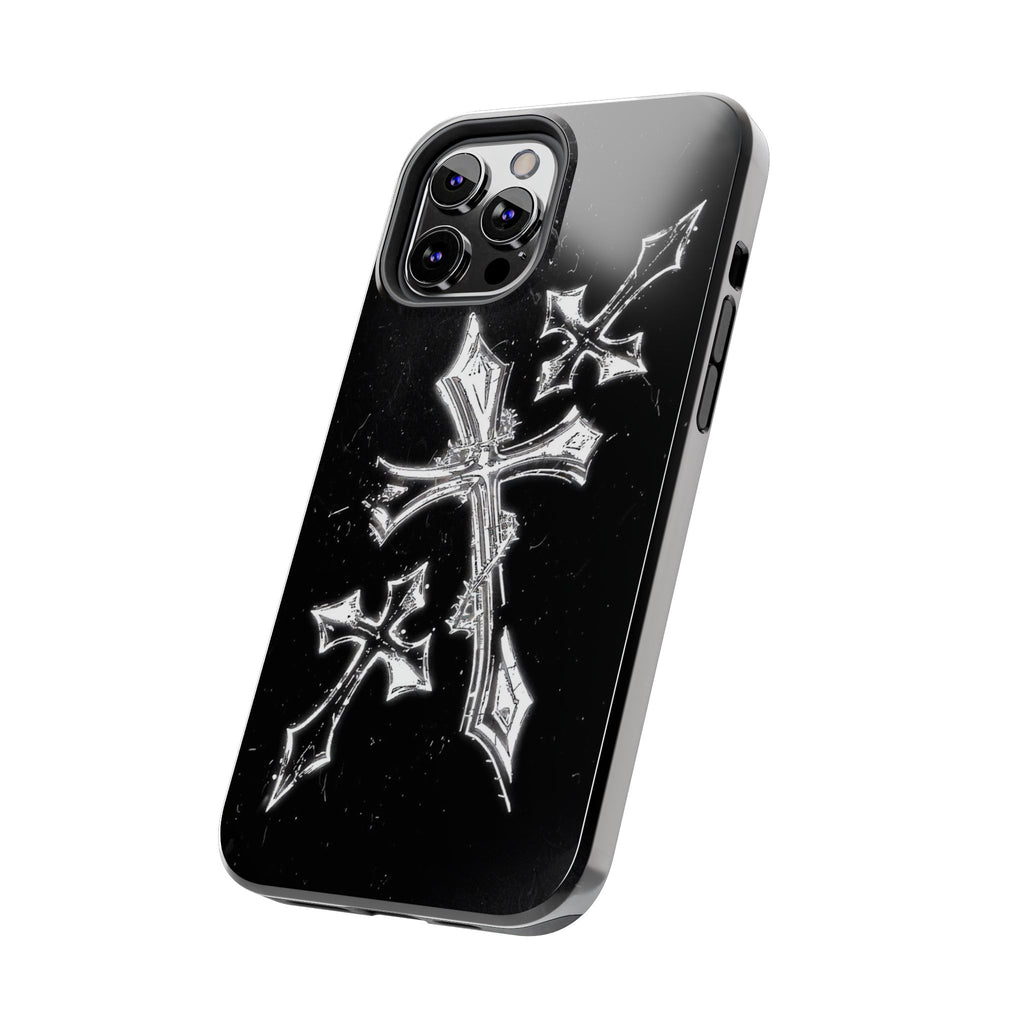 Tough Phone Case with Cross Design, Gothic Phone Cover, Personalized Phone Case, Customizable Tech Accessories, Unique Gift Idea