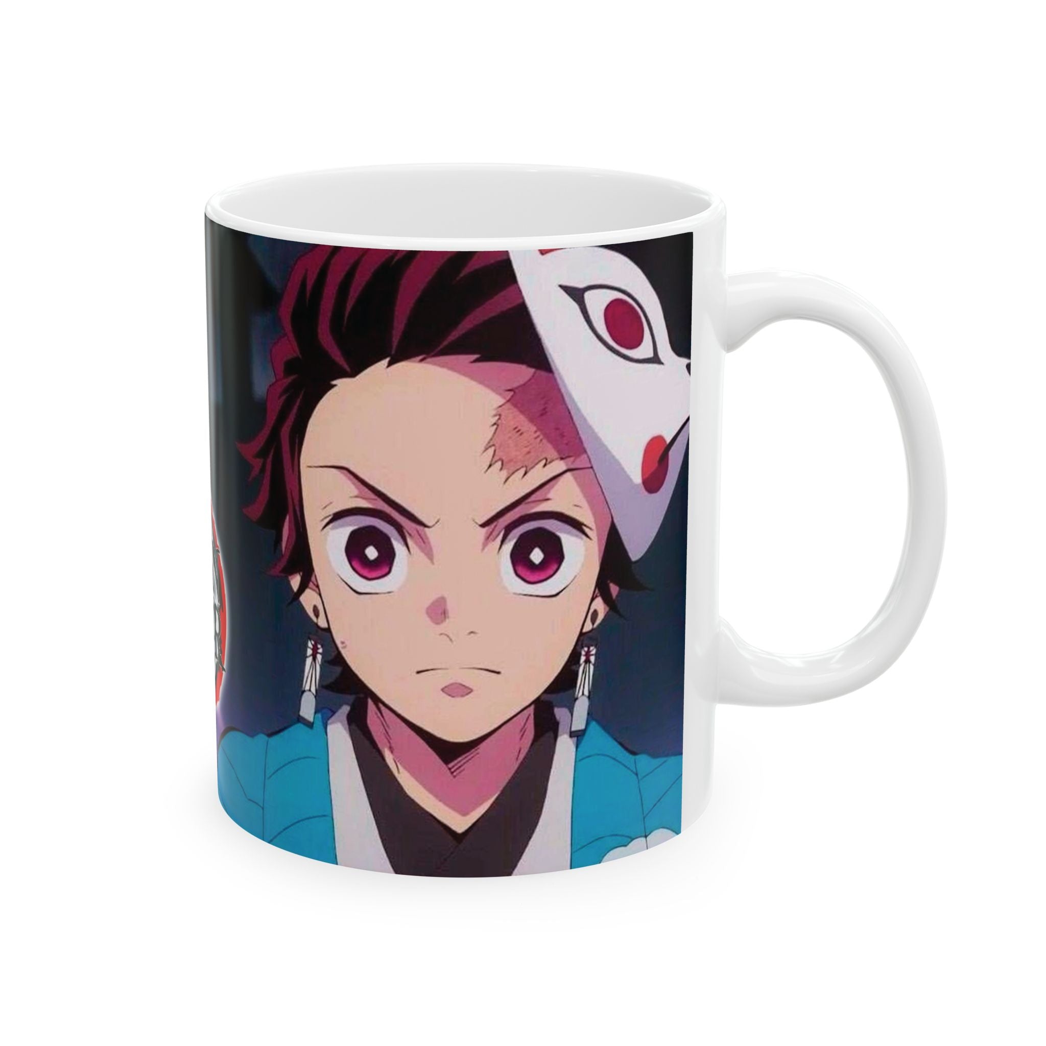 Demon Slayer Anime Ceramic Mug (11oz/15oz) — Tanjiro & Masked Character Graphic
