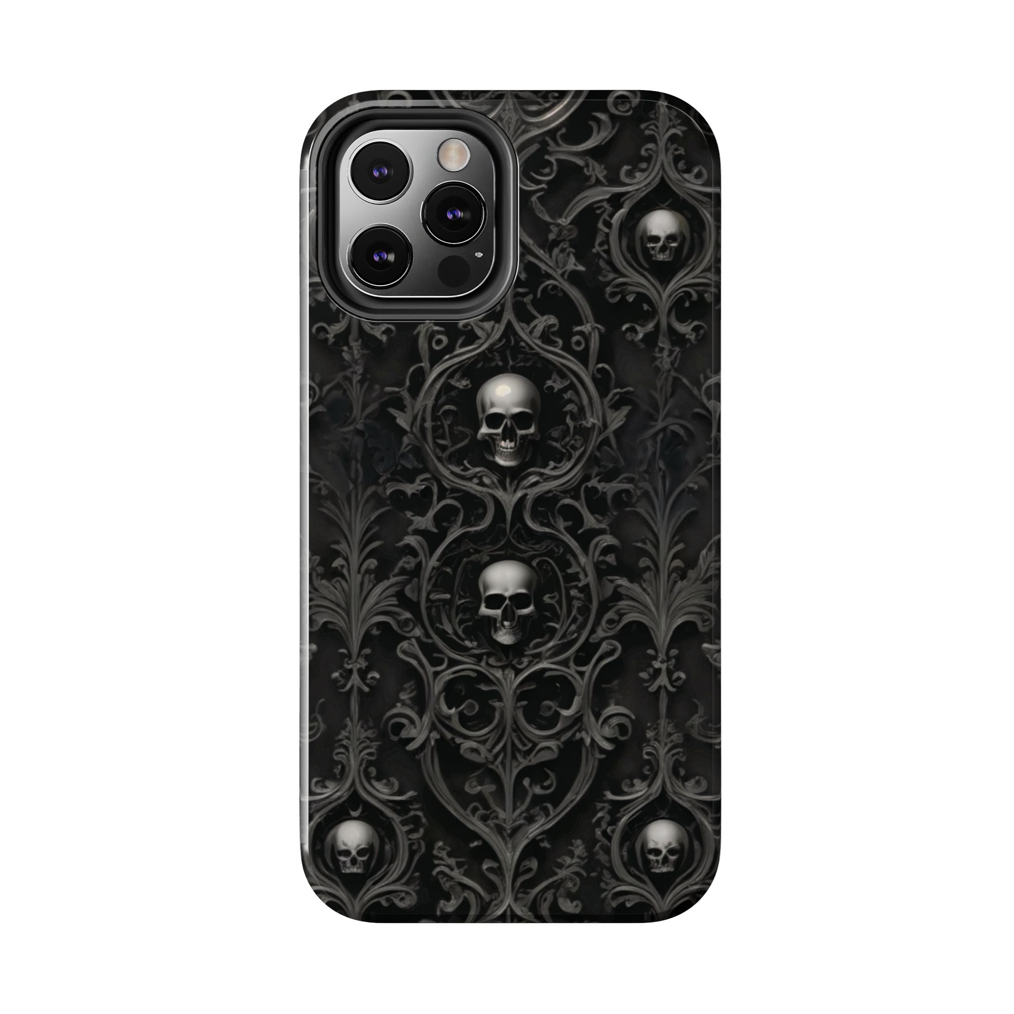 Gothic Skull Phone Cases - Tough Protection, Unique Gift for Halloween, Dark Aesthetic Accessory for Men and Women, Trendy Phone Cover