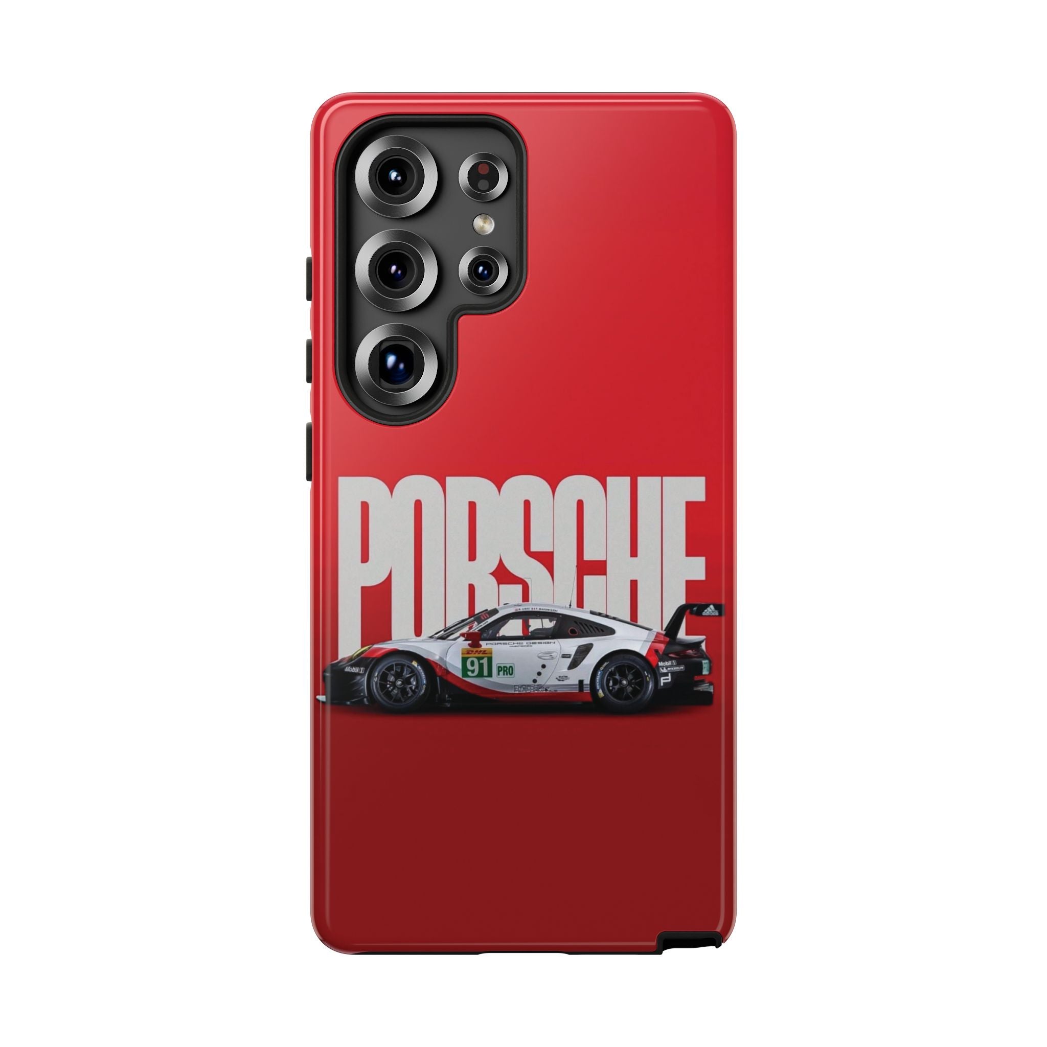 Porsche Racing Phone Case — Red Performance Car Protective Cover